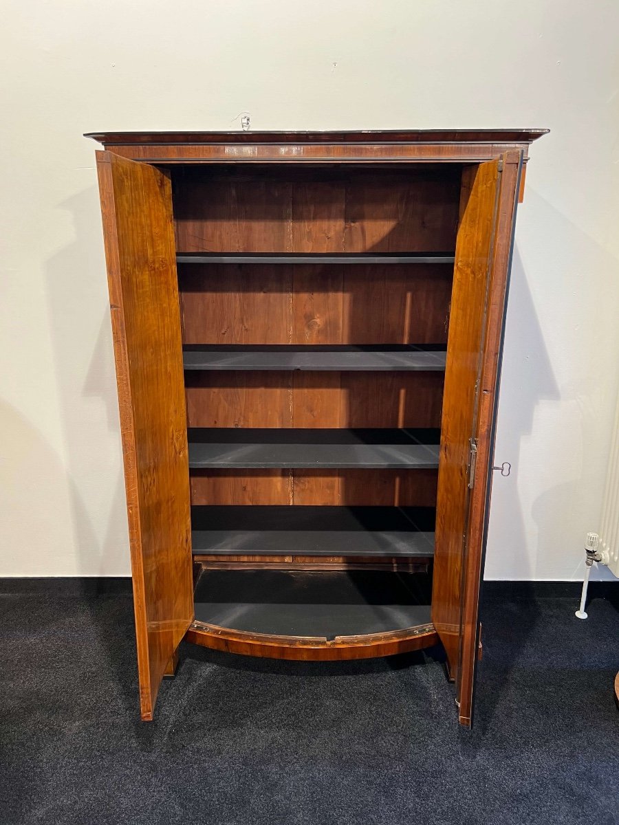 Biedermeier Armoire, Walnut Veneer, Full Columns, Austria / Vienna Circa 1825-photo-4