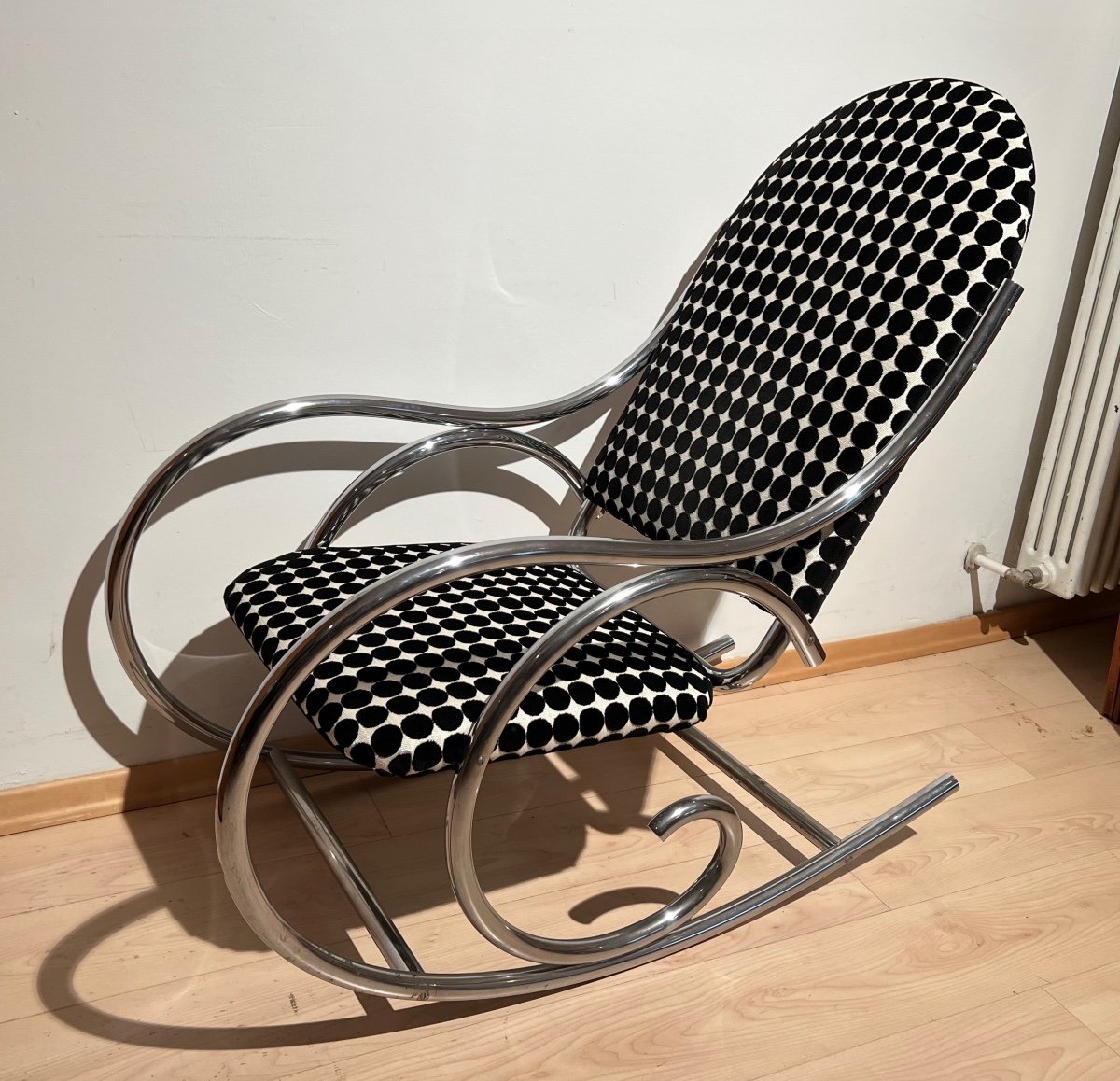 Chaise à Bascule Bauhaus, Acier Tubulaire Chromé, Allemagne Vers 1930-photo-3