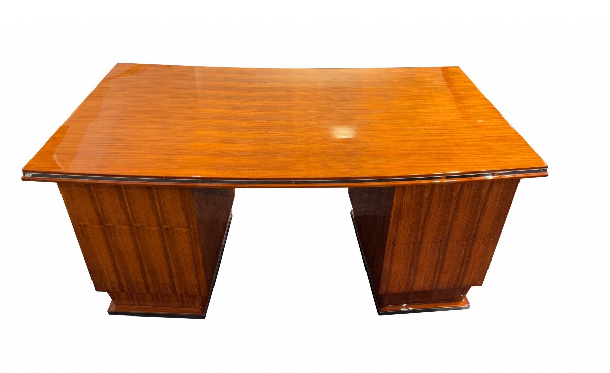 Small Art Deco Desk, Rosewood, Nickel, France Circa 1930-photo-2