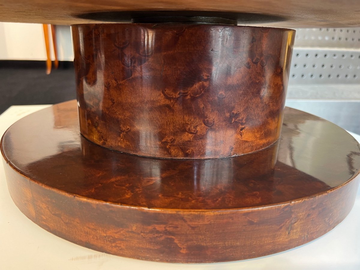 Art Deco Rotating Drum Table, Birdseye Maple, Marble, France Circa 1930-photo-7