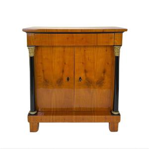 Biedermeier Small Cabinet, Cherry, Solid Columns, Southern Germany Circa 1820