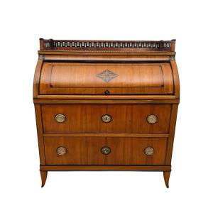 Bureau Biedermeier à Plateau Roulant, Placage De Cerisier, Encre, Allemagne Du Sud Vers 1820