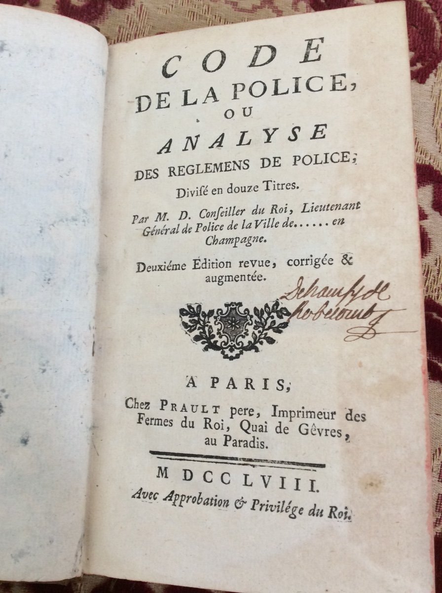 Code De La Police Ou Analyse Des Règlements De Police 1758