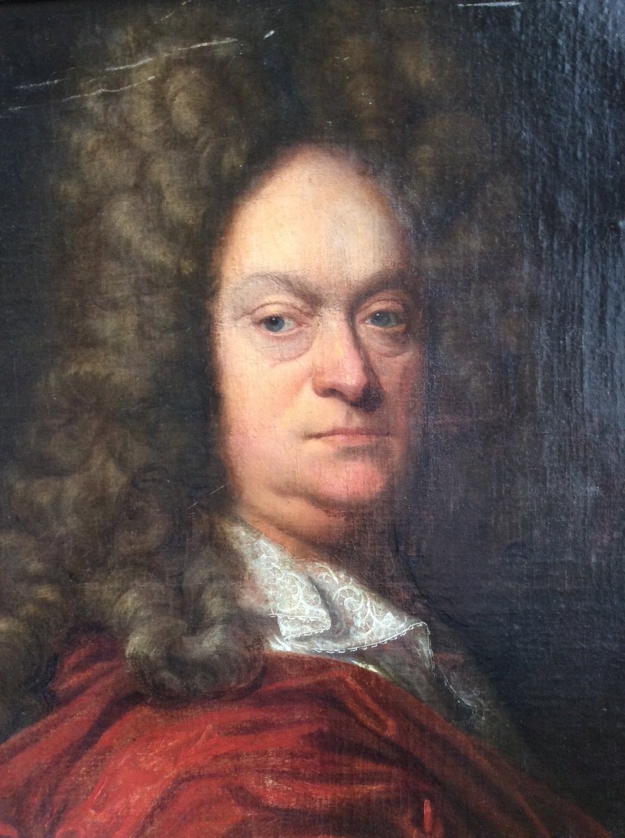 Portrait D’homme de qualité  école Française Dans Le Goût d’Hyacinthe Rigaud Vers 1710-photo-2