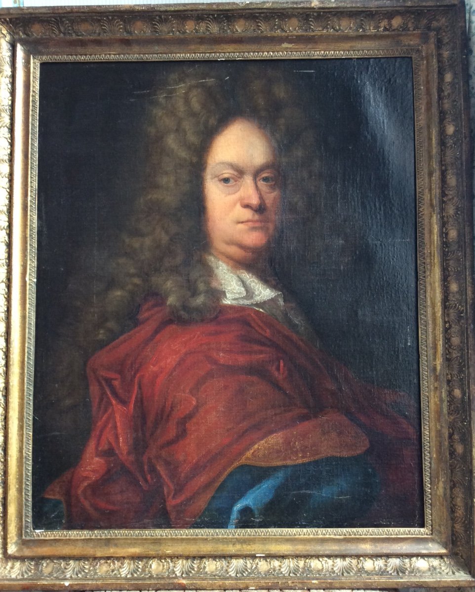 Portrait D’homme de qualité  école Française Dans Le Goût d’Hyacinthe Rigaud Vers 1710