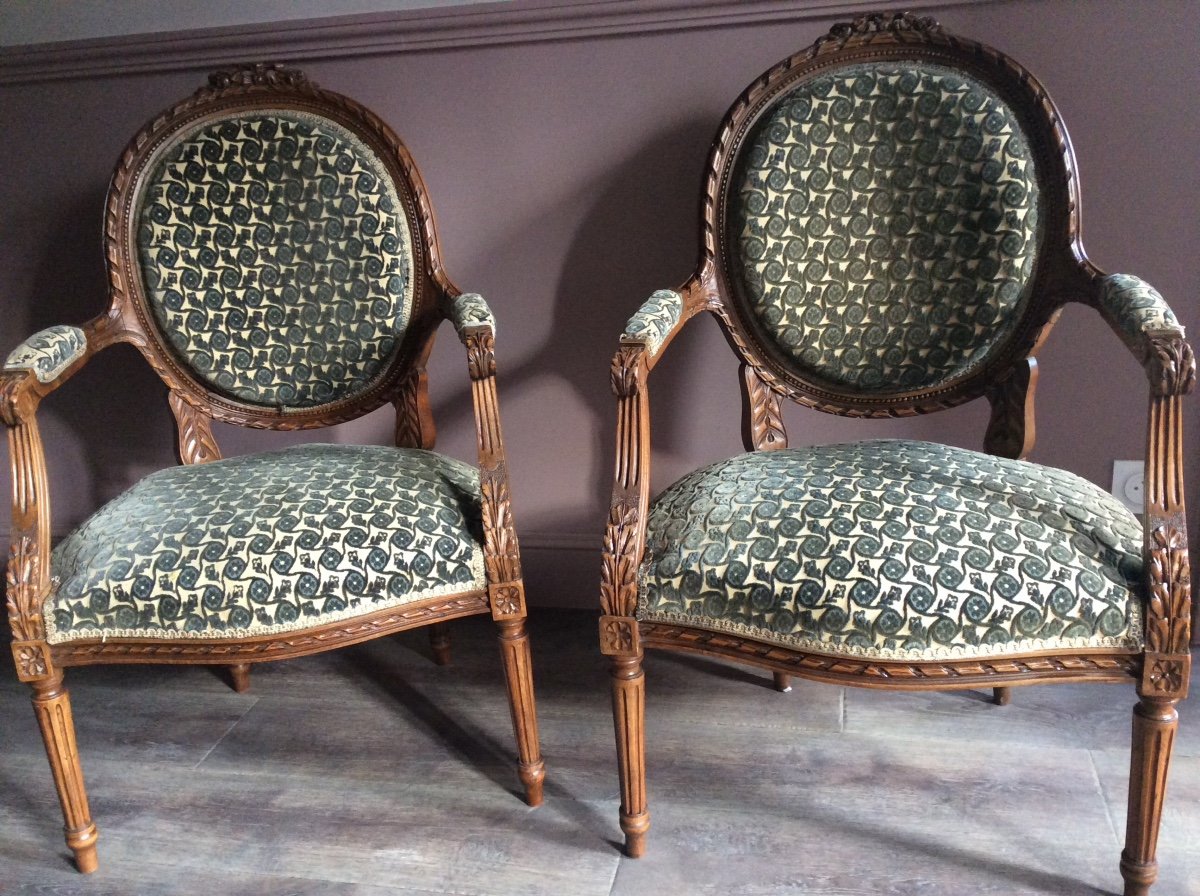 Pair Of Transition Style Armchairs 