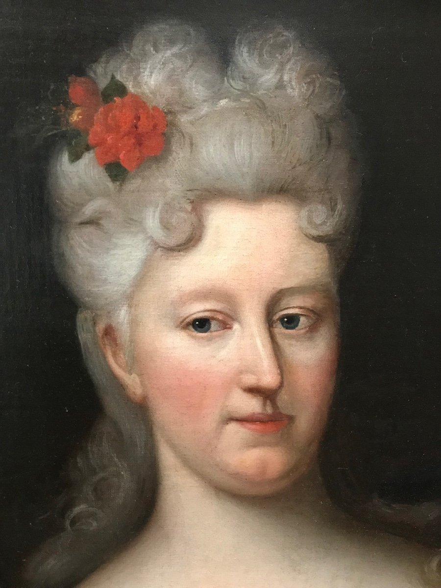 Portrait D’une Dame De Qualité école De Nicolas De Largillierre Vers 1710 1720-photo-2