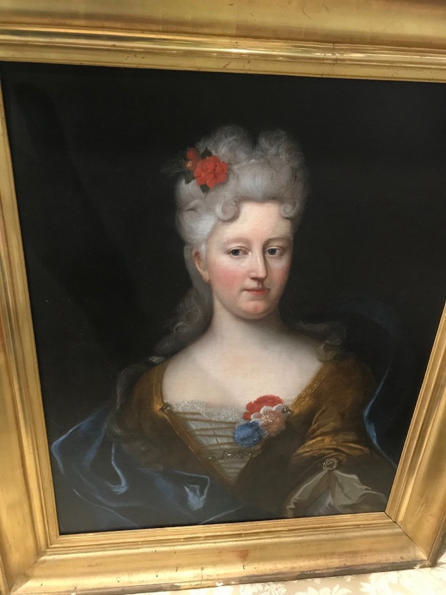 Portrait D’une Dame De Qualité école De Nicolas De Largillierre Vers 1710 1720-photo-3