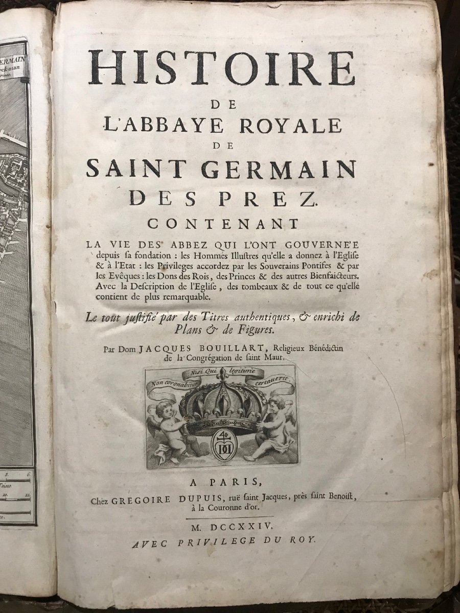 Histoire De l'Abbaye Royale De Saint Germain Des Pres édition Originale De 1724