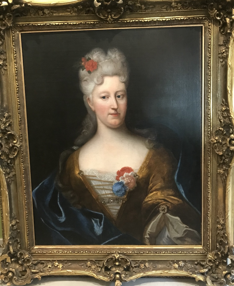 Presumed Portrait Of The Countess Of Lignieres Around 1710-1720 School Of Nicolas De Largilliere 