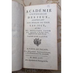 Académie Universelle Des Jeux Tome I 1765