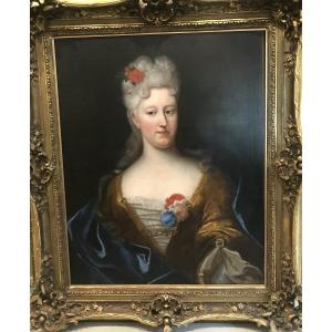 Presumed Portrait Of The Countess Of Lignieres Around 1710-1720 School Of Nicolas De Largilliere 