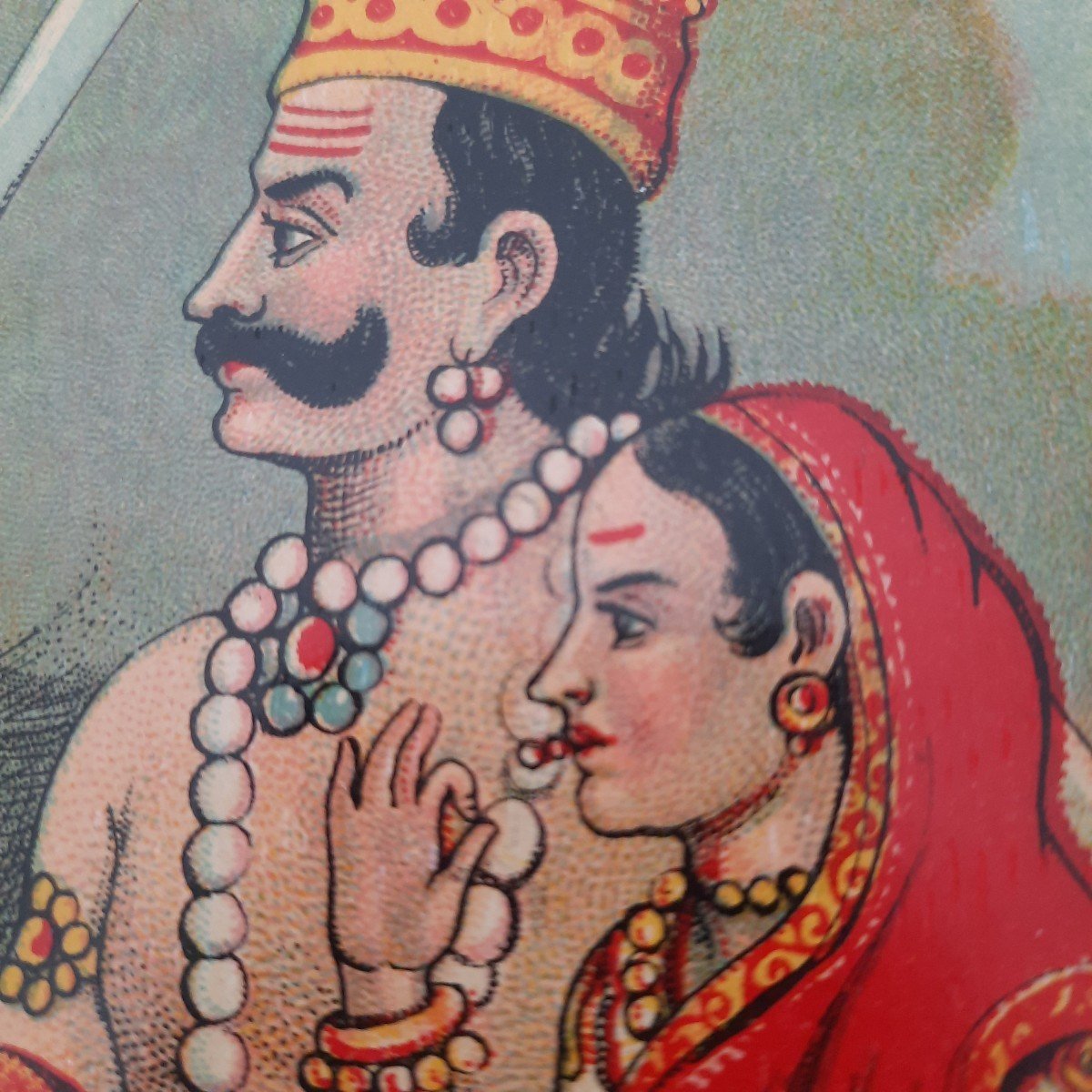 1914 Chromolithographie De Shri Khandoba et  Mahalsa-photo-4