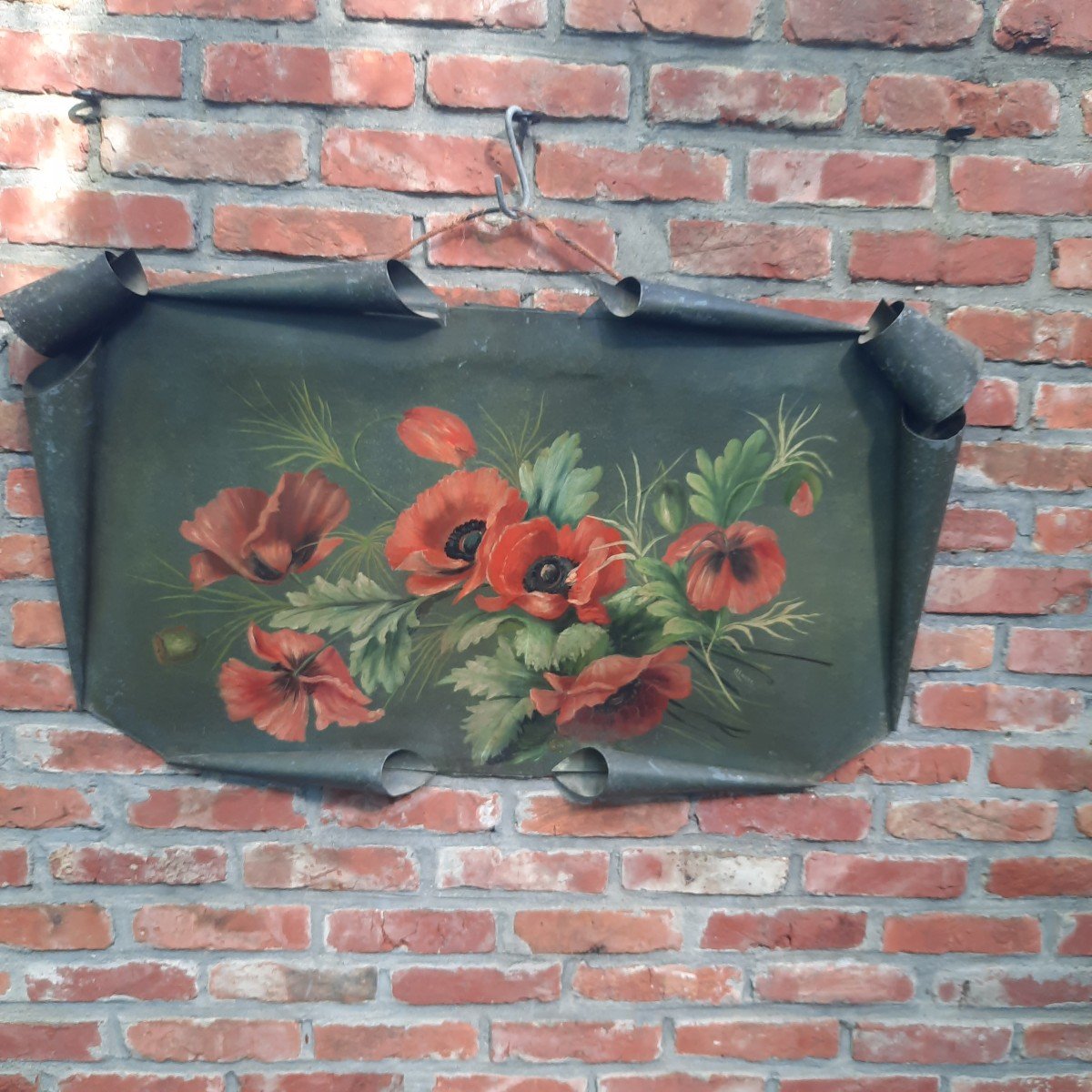 ENSEIGNE EN ZINC : Des Coquelicots Peints Par Claire