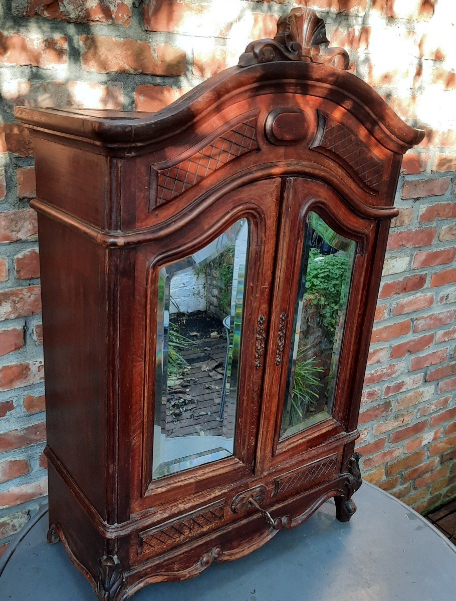 1900s Oak Doll Wardrobe-photo-3