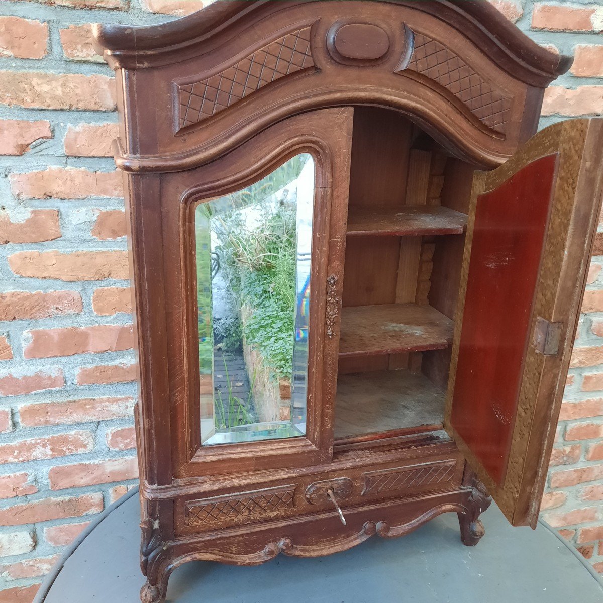 1900s Oak Doll Wardrobe-photo-4