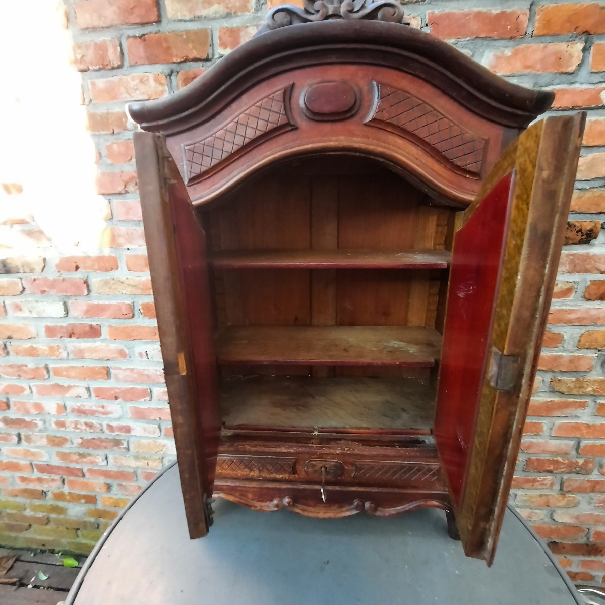 1900s Oak Doll Wardrobe-photo-3