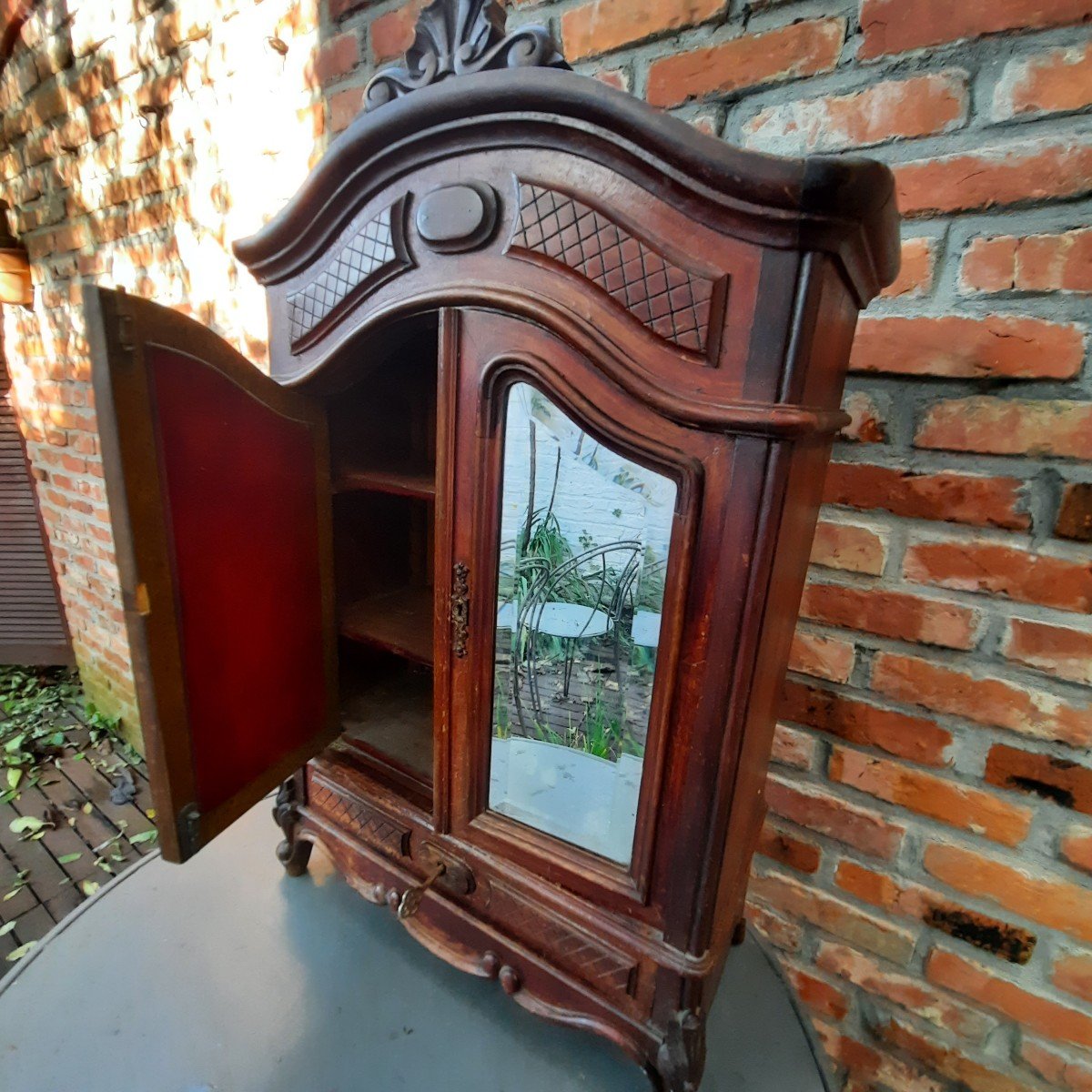 1900s Oak Doll Wardrobe-photo-4