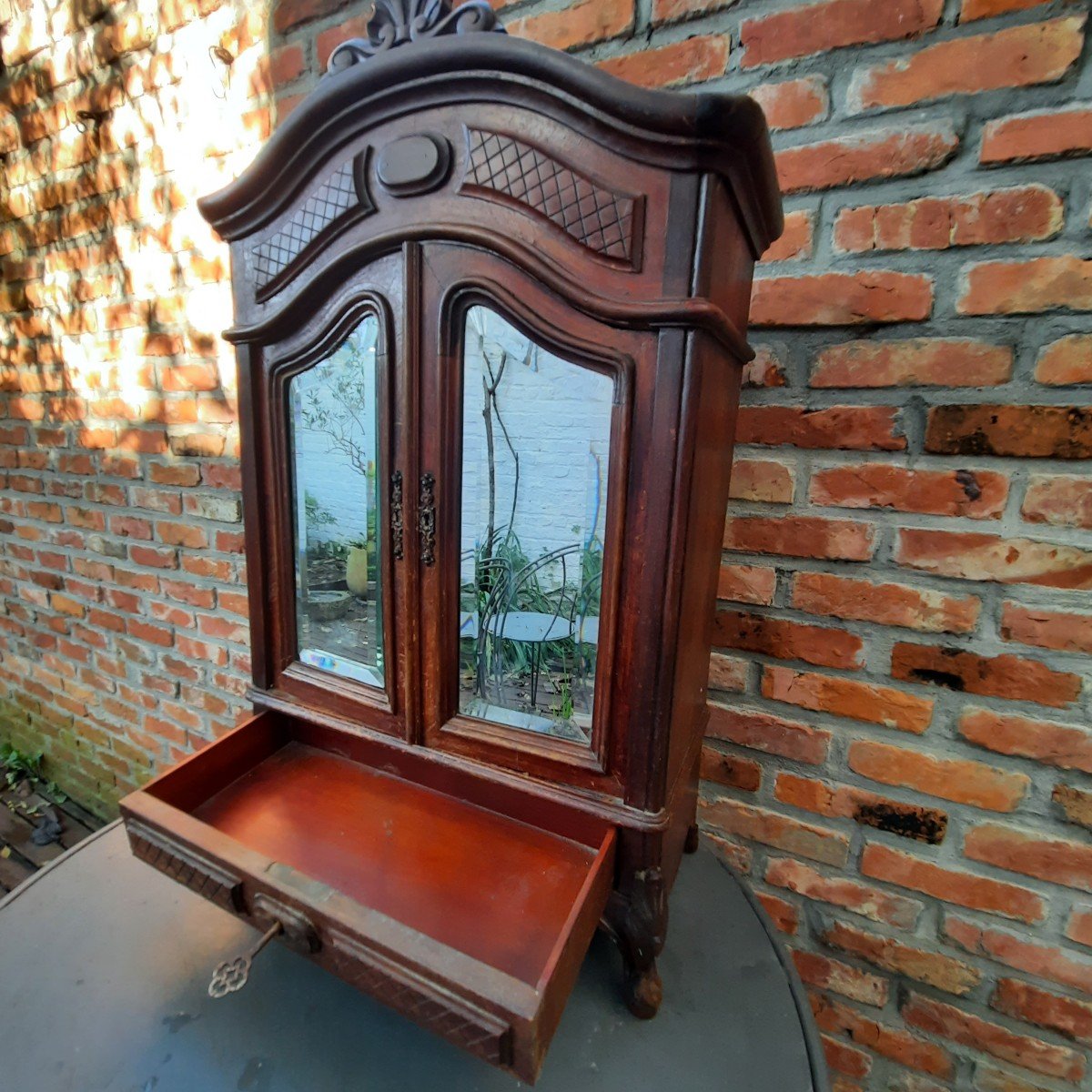 1900s Oak Doll Wardrobe-photo-5