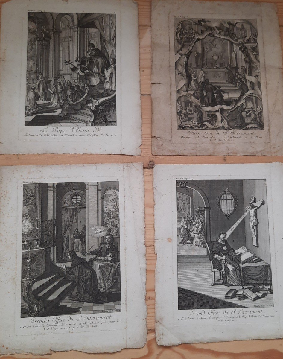 Quartet Of Engravings By Klauber, 18th Century-photo-2