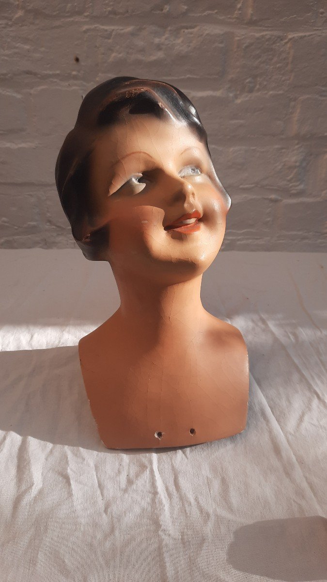 Siegel Bust Of A Young Girl In Papier Mache.-photo-3