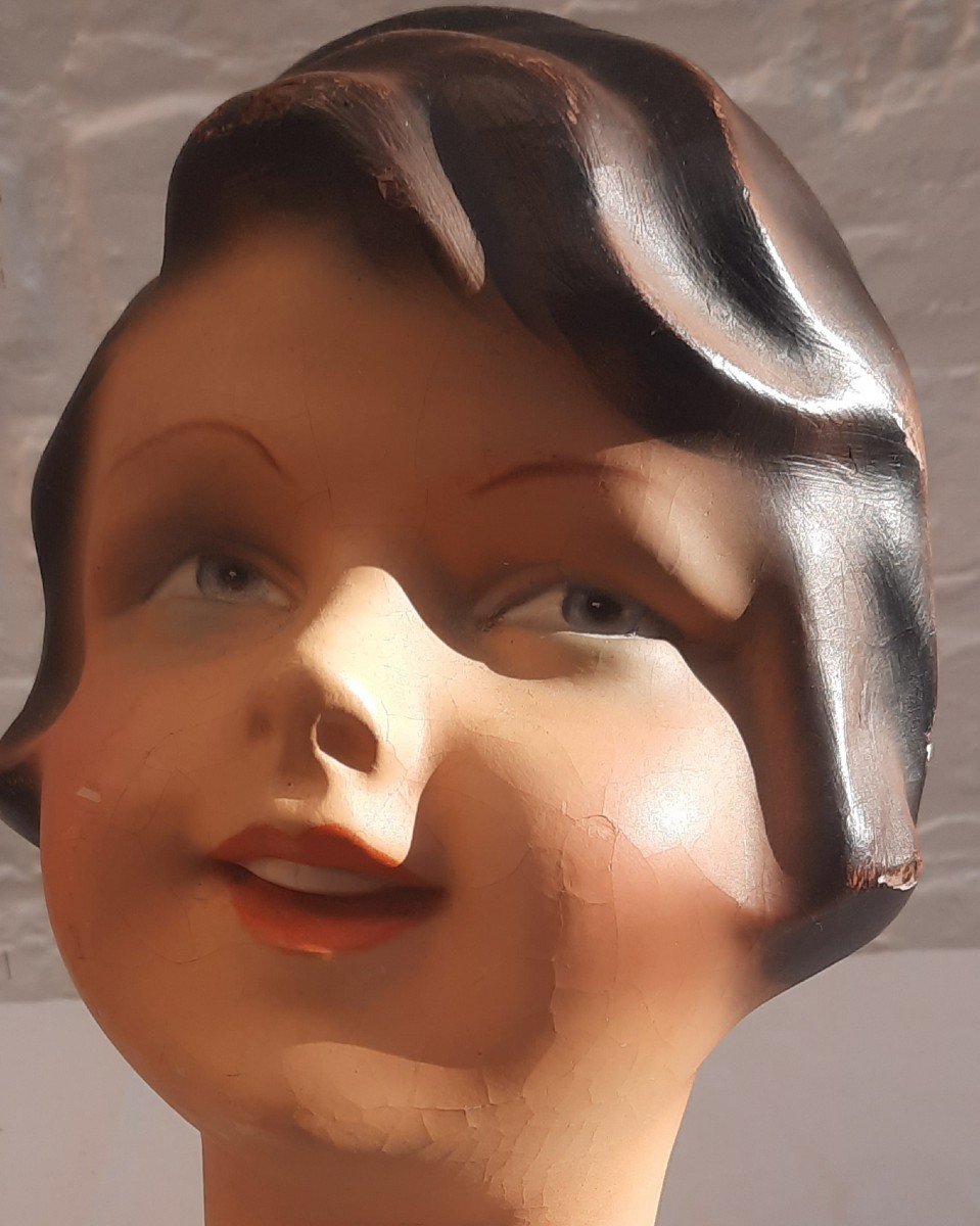 Siegel Bust Of A Young Girl In Papier Mache.-photo-1