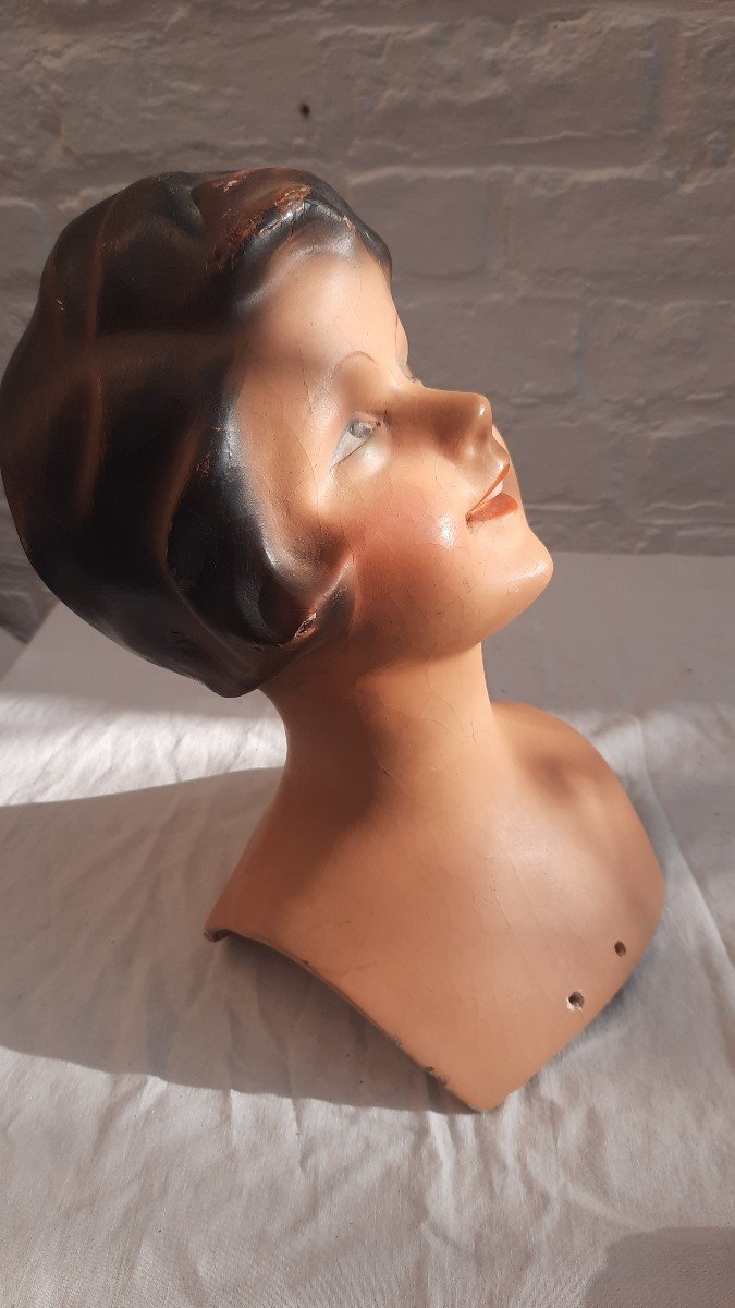 Siegel Bust Of A Young Girl In Papier Mache.-photo-2