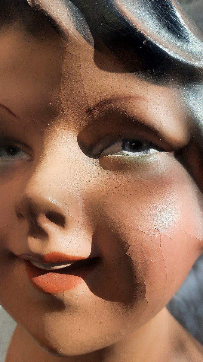 Siegel Bust Of A Young Girl In Papier Mache.-photo-6