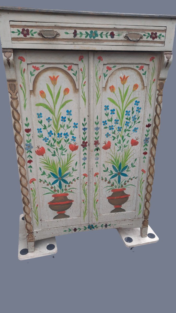 Armoire Homme Debout Régionale Polychrome XIXe-photo-3