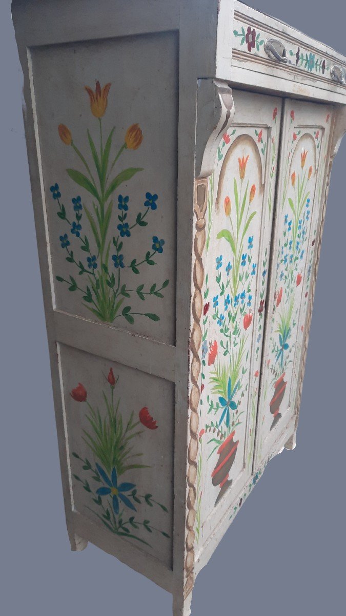 Armoire Homme Debout Régionale Polychrome XIXe-photo-4