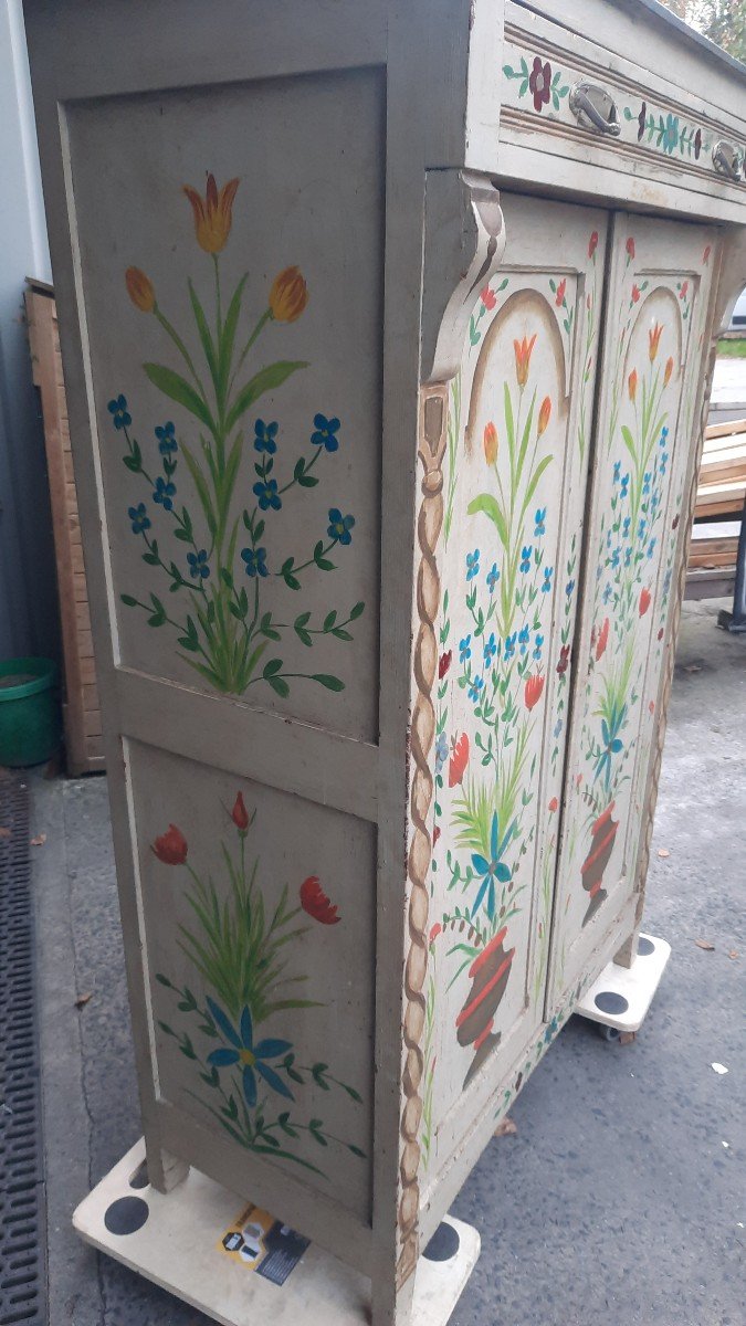 Armoire Homme Debout Régionale Polychrome XIXe-photo-3