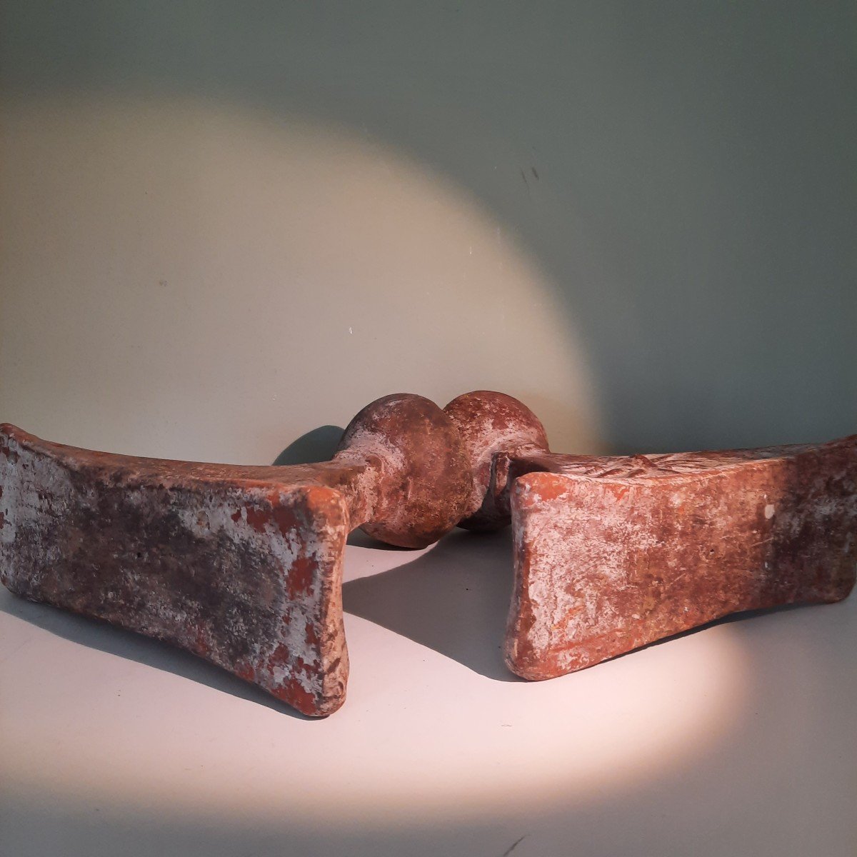 Pair Of Andean Terra Cotta Candlesticks....pre-hispanic-photo-5