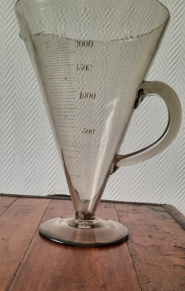 Lab Conical Vase Graduated Beaker Huge 19th Century-photo-2