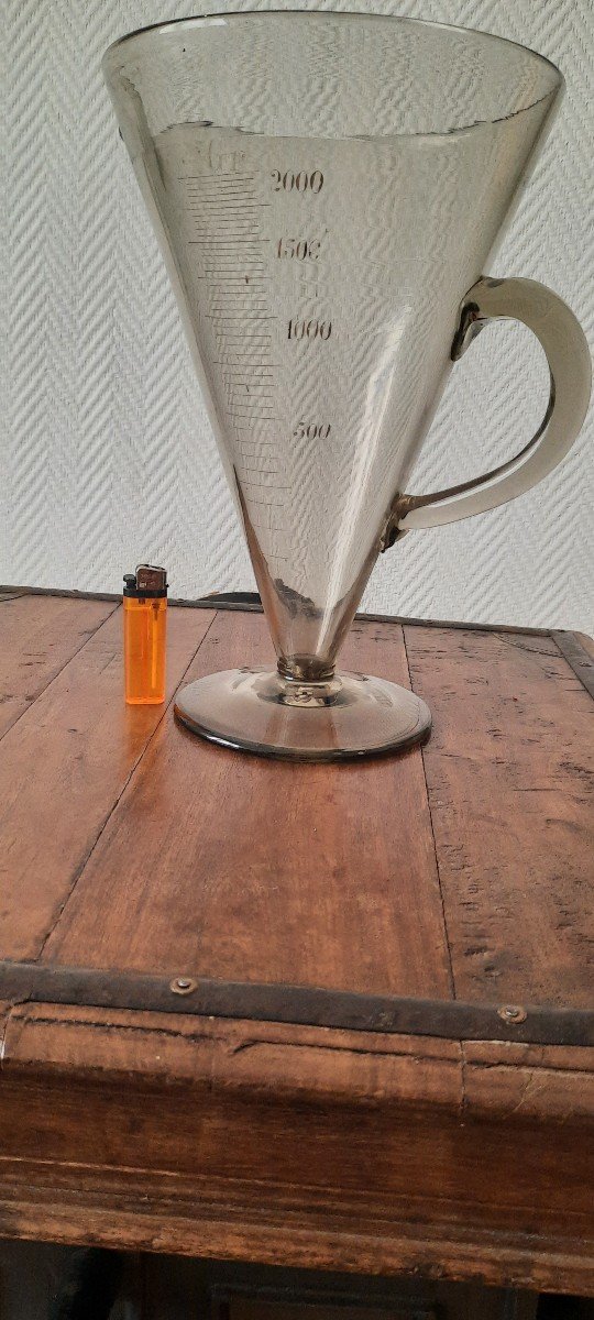 Lab Conical Vase Graduated Beaker Huge 19th Century-photo-5