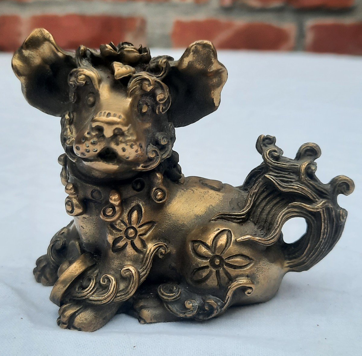 Chinese Bronze Dog In Good Mood-photo-3