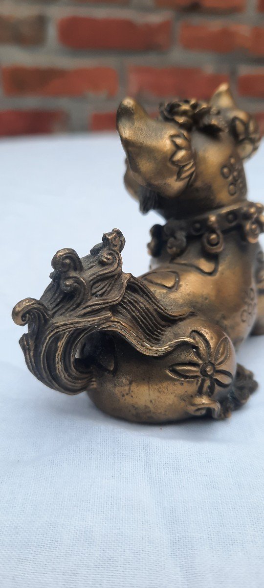 Chinese Bronze Dog In Good Mood-photo-3