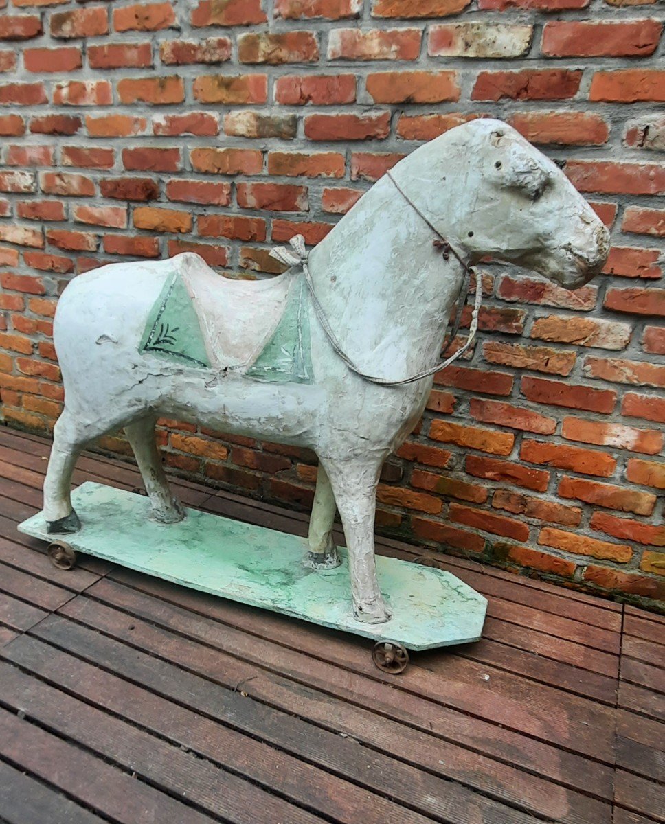 For Ever The Paper Mache Horse On Wheels 19th Century