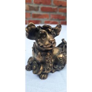 Chinese Bronze Dog In Good Mood