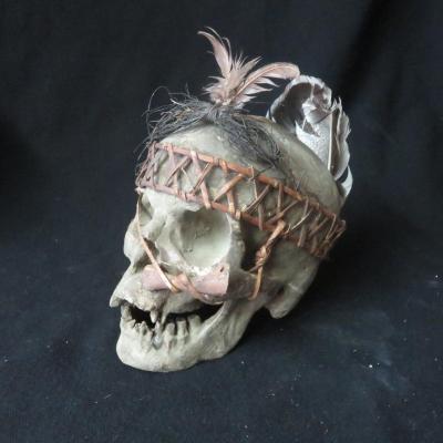 Crâne Rituel Ifugao, terra cotta, objet chamanique