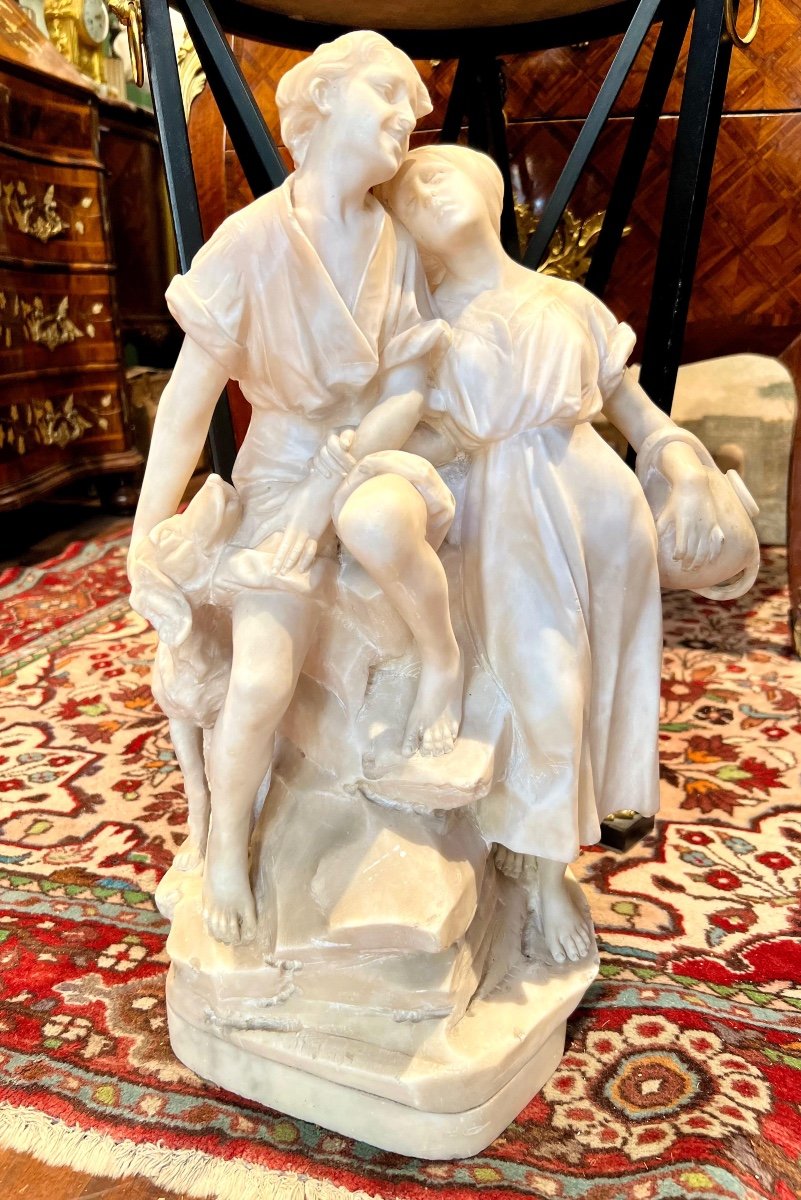 Marble Sculpture Group, Depicting Children. Early 20th Century