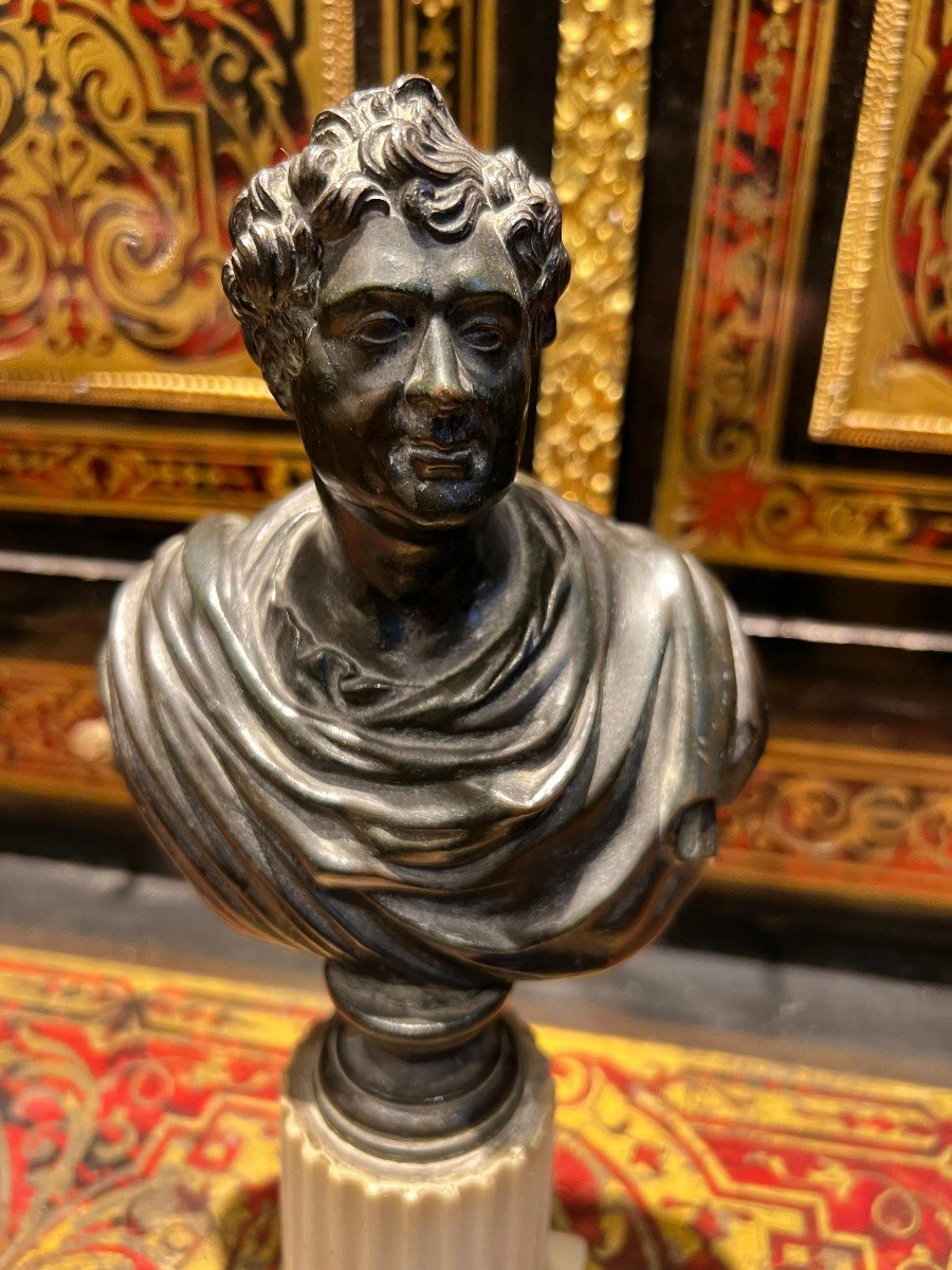 Small Grand Tour Bust In Marble And Bronze, Depicting George III.-photo-2