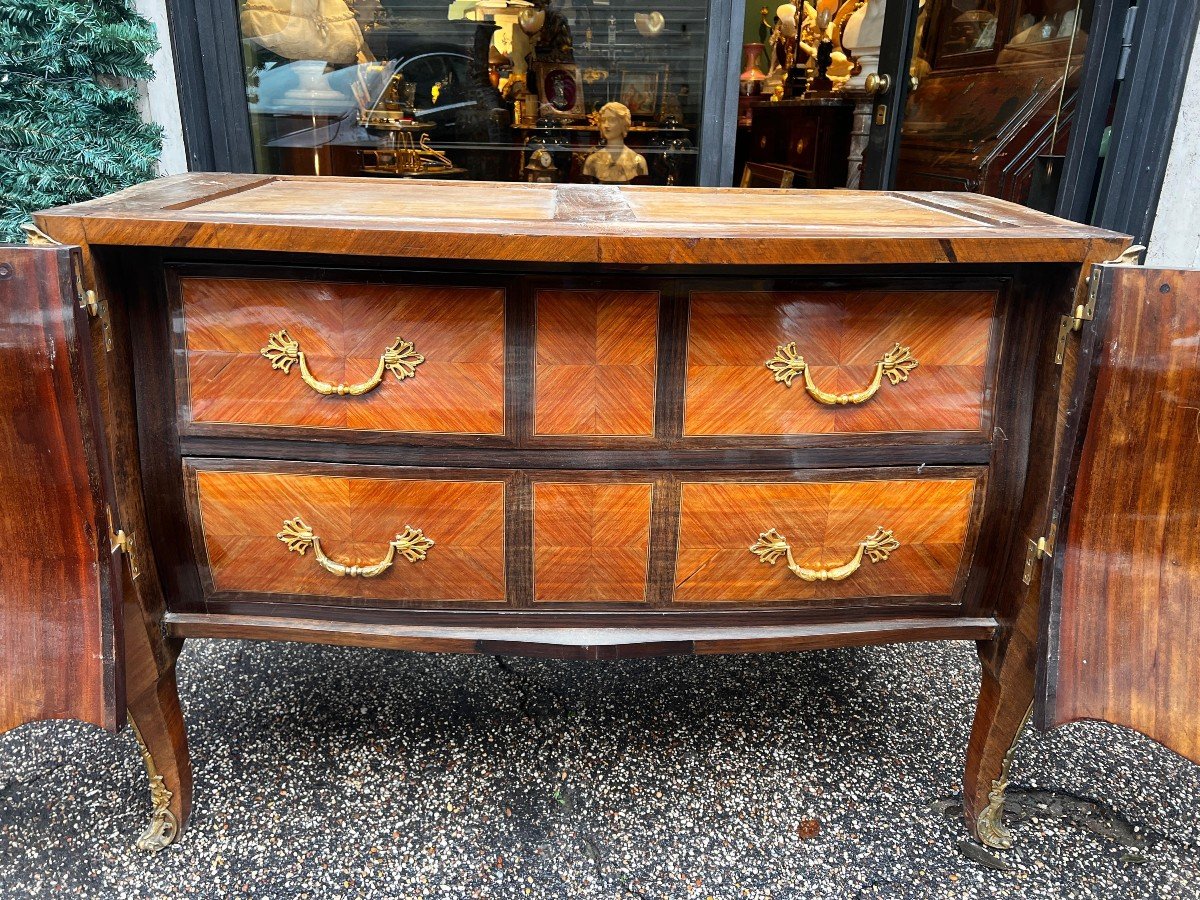 Commode With Marble Top In Louis XV Style. France, Napoleon III Period-photo-3