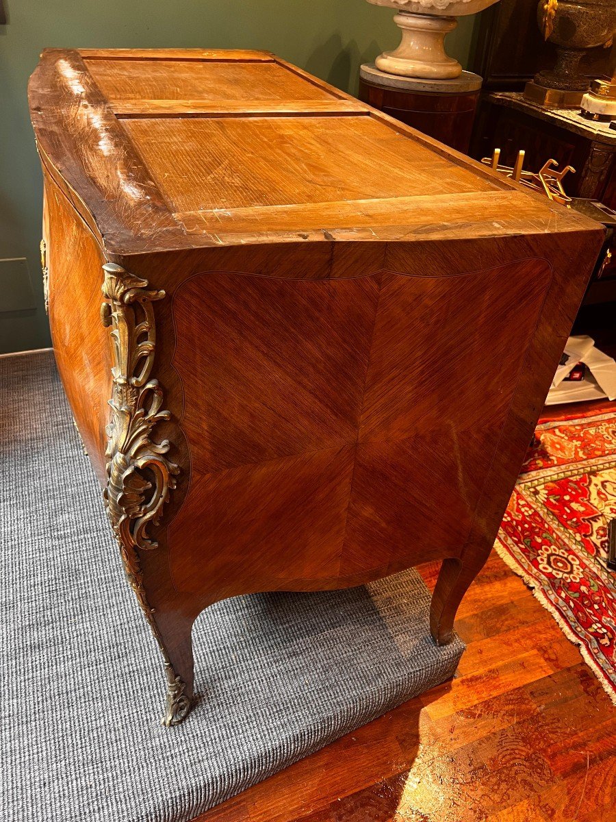 Commode With Marble Top In Louis XV Style. France, Napoleon III Period-photo-2