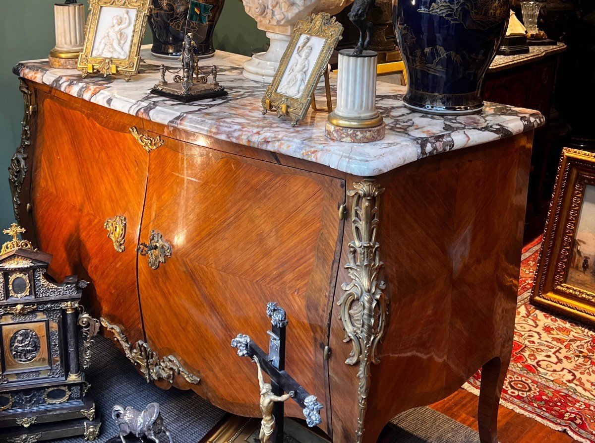 Commode With Marble Top In Louis XV Style. France, Napoleon III Period-photo-4