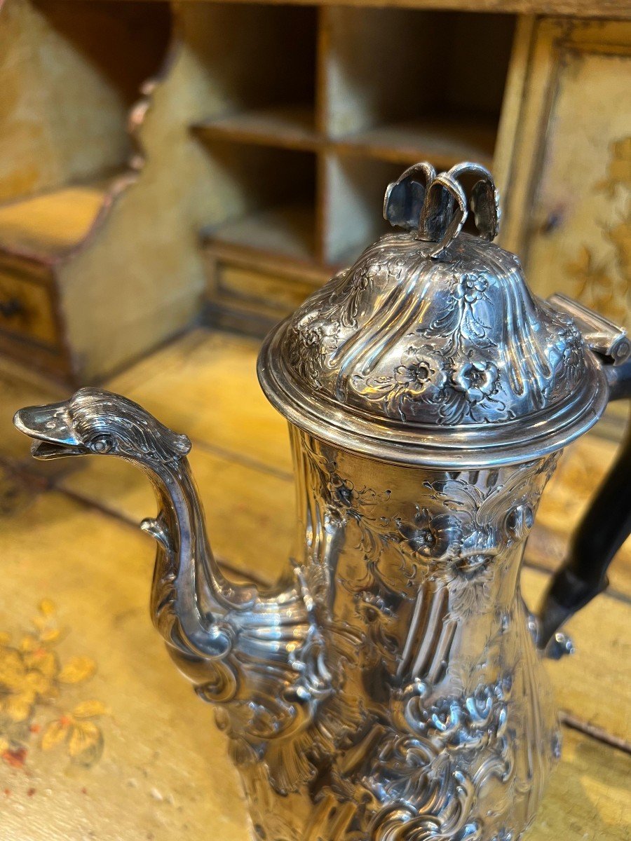 Cafetière Anglaise En Argent Sterling, Style Géorgien. Londres, 1758-photo-2