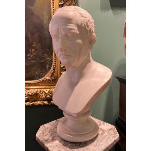 Neoclassical Bust In Carrara Marble Depicting Cato