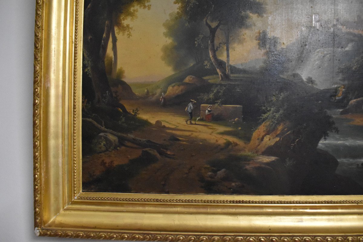 Oil Painting On Canvas Landscape 19th Century-photo-2