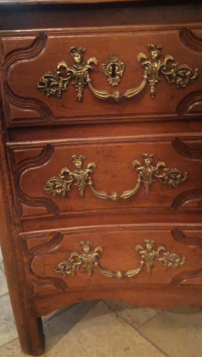 Commode  Régence Louis XV Merisier XVIII -photo-2