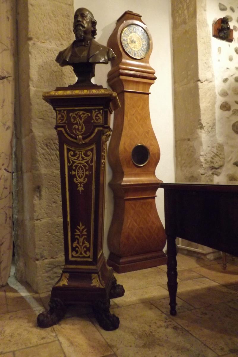 Colonne,sellette En Bois Sculpté Avec bois doré XIX