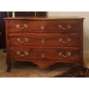 Curved Regency 18th Century Walnut Commode